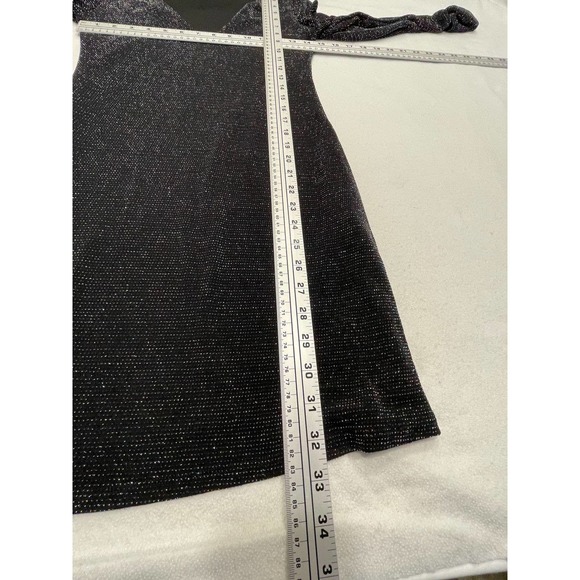 Forever 21 Sz. S Black Self-Design Shimmery Bodycon Dress V-Neck Long Sleeve NWT - Picture 11 of 12
